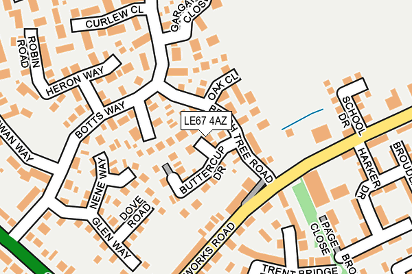 LE67 4AZ map - OS OpenMap – Local (Ordnance Survey)