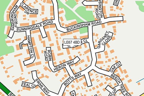 LE67 4BD map - OS OpenMap – Local (Ordnance Survey)