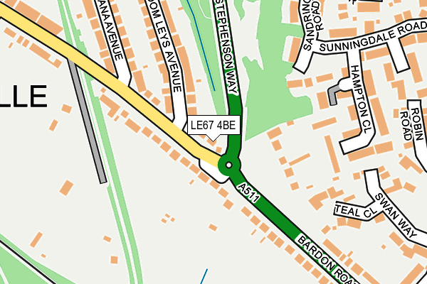 LE67 4BE map - OS OpenMap – Local (Ordnance Survey)