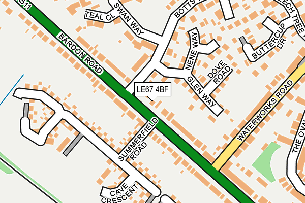 LE67 4BF map - OS OpenMap – Local (Ordnance Survey)