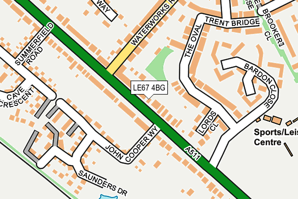 LE67 4BG map - OS OpenMap – Local (Ordnance Survey)