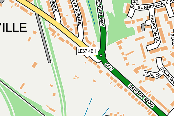 LE67 4BH map - OS OpenMap – Local (Ordnance Survey)