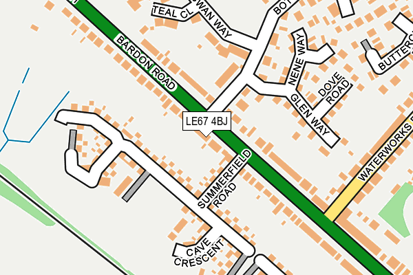 LE67 4BJ map - OS OpenMap – Local (Ordnance Survey)