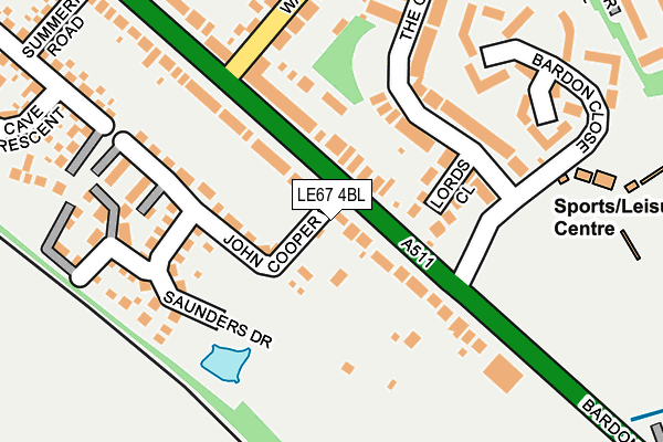 LE67 4BL map - OS OpenMap – Local (Ordnance Survey)
