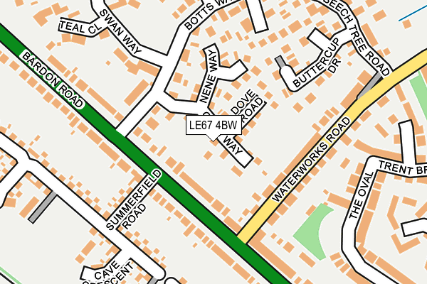 LE67 4BW map - OS OpenMap – Local (Ordnance Survey)