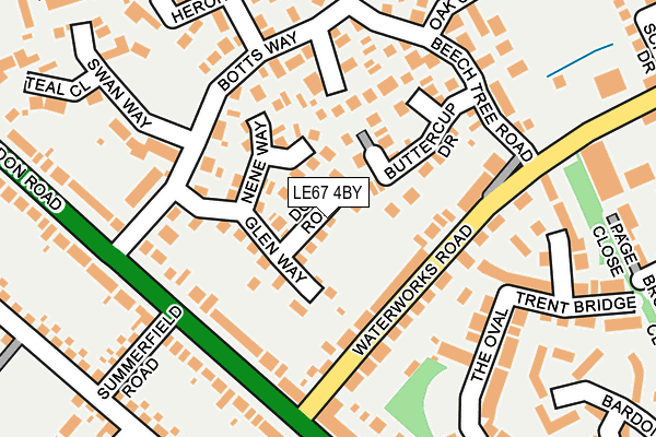 LE67 4BY map - OS OpenMap – Local (Ordnance Survey)