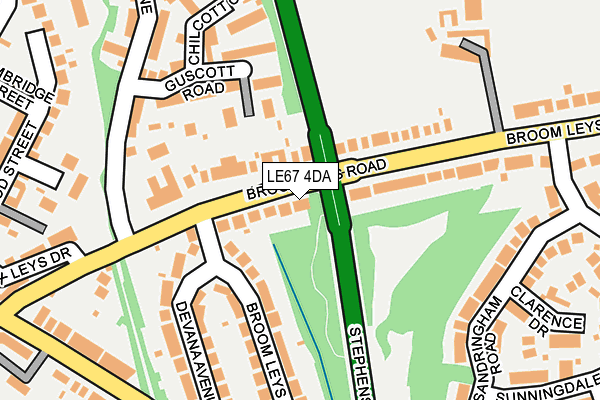 LE67 4DA map - OS OpenMap – Local (Ordnance Survey)