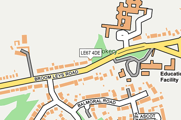 LE67 4DE map - OS OpenMap – Local (Ordnance Survey)