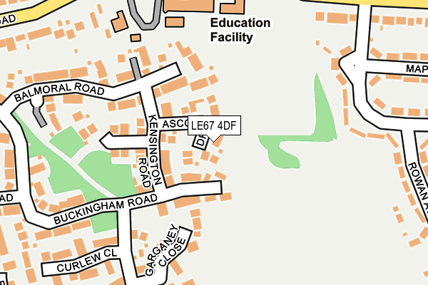 LE67 4DF map - OS OpenMap – Local (Ordnance Survey)