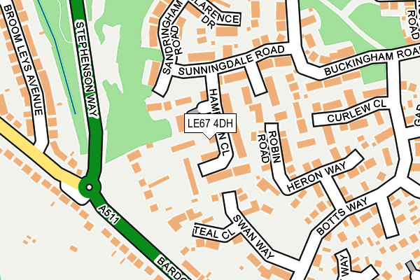 LE67 4DH map - OS OpenMap – Local (Ordnance Survey)