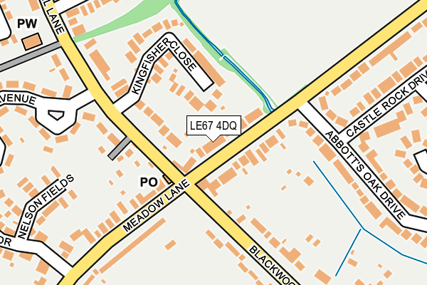 LE67 4DQ map - OS OpenMap – Local (Ordnance Survey)