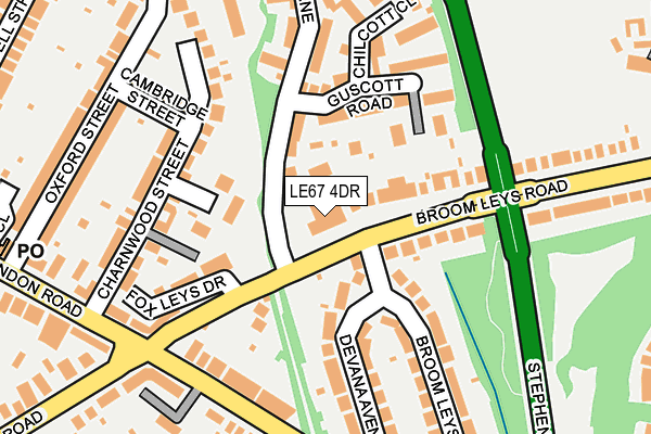 LE67 4DR map - OS OpenMap – Local (Ordnance Survey)