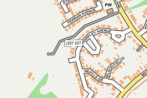 LE67 4DT map - OS OpenMap – Local (Ordnance Survey)