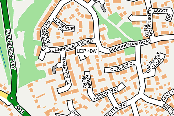 LE67 4DW map - OS OpenMap – Local (Ordnance Survey)