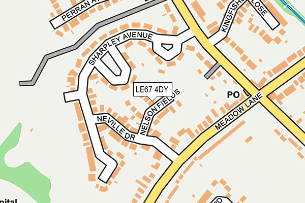 LE67 4DY map - OS OpenMap – Local (Ordnance Survey)