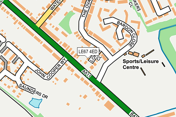 LE67 4ED map - OS OpenMap – Local (Ordnance Survey)