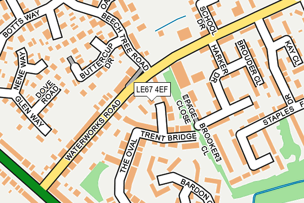 LE67 4EF map - OS OpenMap – Local (Ordnance Survey)