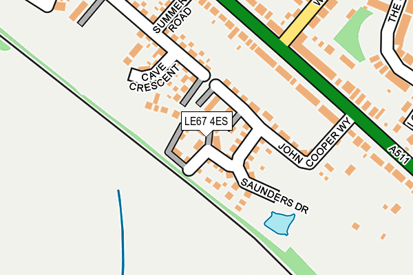 LE67 4ES map - OS OpenMap – Local (Ordnance Survey)