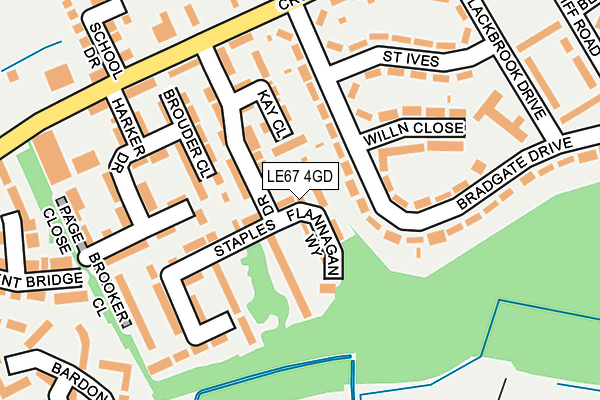 LE67 4GD map - OS OpenMap – Local (Ordnance Survey)