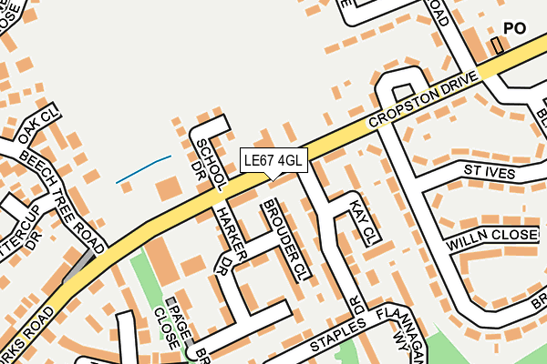 LE67 4GL map - OS OpenMap – Local (Ordnance Survey)
