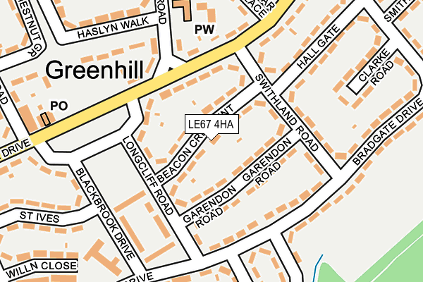 LE67 4HA map - OS OpenMap – Local (Ordnance Survey)