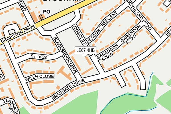 LE67 4HB map - OS OpenMap – Local (Ordnance Survey)