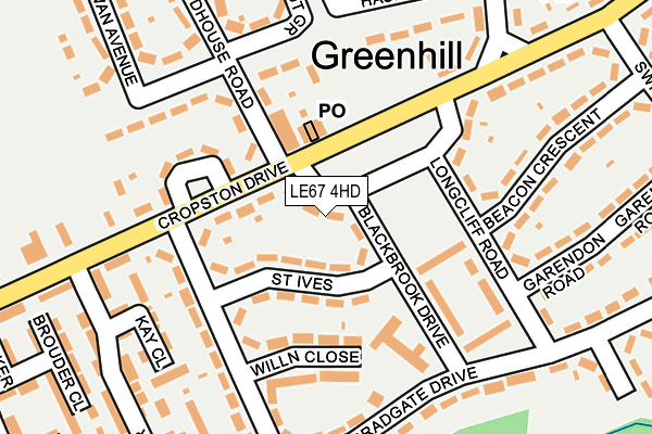 LE67 4HD map - OS OpenMap – Local (Ordnance Survey)