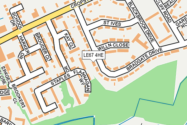 LE67 4HE map - OS OpenMap – Local (Ordnance Survey)
