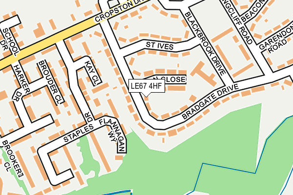 LE67 4HF map - OS OpenMap – Local (Ordnance Survey)