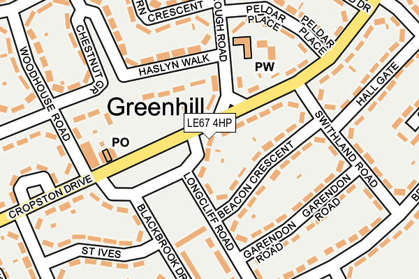 LE67 4HP map - OS OpenMap – Local (Ordnance Survey)