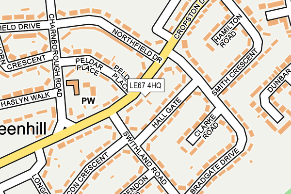 LE67 4HQ map - OS OpenMap – Local (Ordnance Survey)
