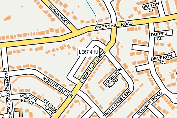 LE67 4HU map - OS OpenMap – Local (Ordnance Survey)