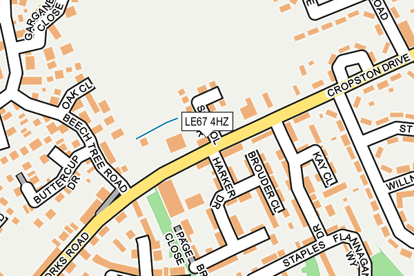 LE67 4HZ map - OS OpenMap – Local (Ordnance Survey)