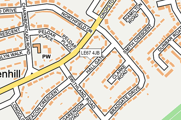 LE67 4JB map - OS OpenMap – Local (Ordnance Survey)