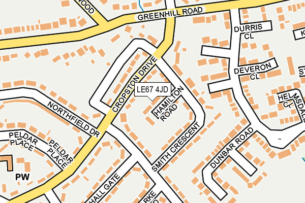 LE67 4JD map - OS OpenMap – Local (Ordnance Survey)