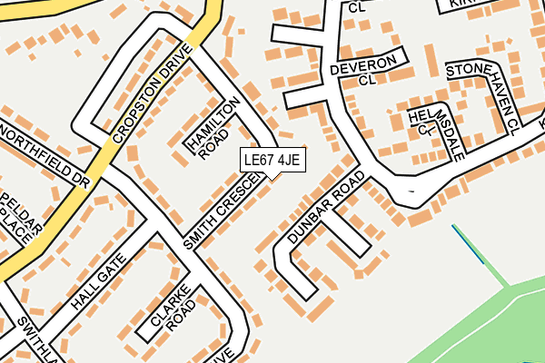 LE67 4JE map - OS OpenMap – Local (Ordnance Survey)