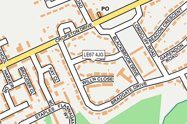 LE67 4JG map - OS OpenMap – Local (Ordnance Survey)