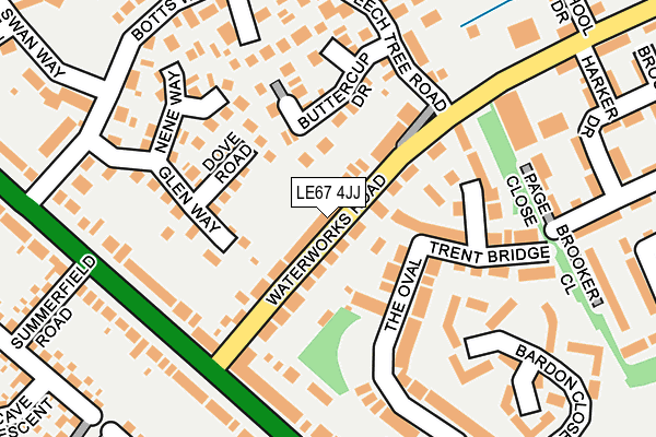LE67 4JJ map - OS OpenMap – Local (Ordnance Survey)
