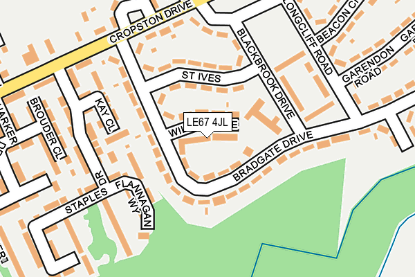 LE67 4JL map - OS OpenMap – Local (Ordnance Survey)