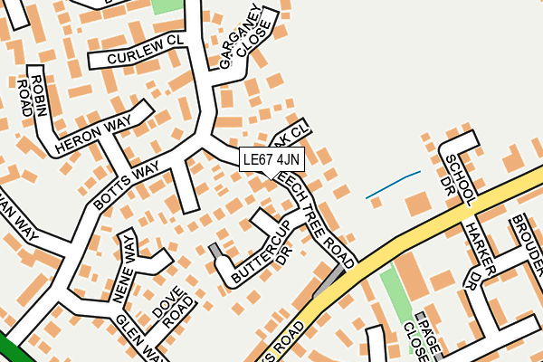 LE67 4JN map - OS OpenMap – Local (Ordnance Survey)