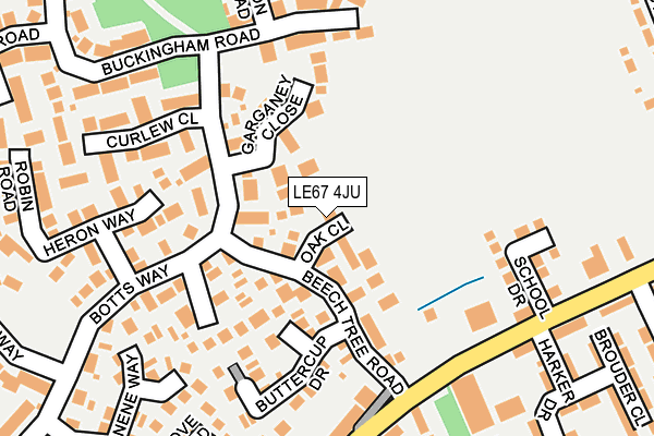 LE67 4JU map - OS OpenMap – Local (Ordnance Survey)