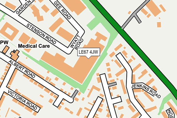 LE67 4JW map - OS OpenMap – Local (Ordnance Survey)