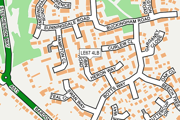 LE67 4LB map - OS OpenMap – Local (Ordnance Survey)