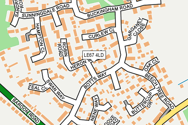 LE67 4LD map - OS OpenMap – Local (Ordnance Survey)