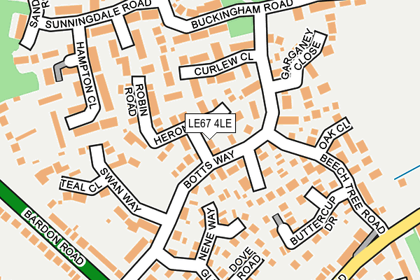 LE67 4LE map - OS OpenMap – Local (Ordnance Survey)