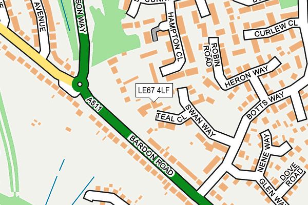 LE67 4LF map - OS OpenMap – Local (Ordnance Survey)