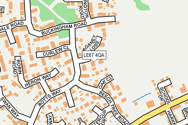 LE67 4QA map - OS OpenMap – Local (Ordnance Survey)