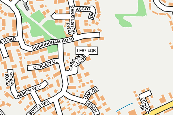 LE67 4QB map - OS OpenMap – Local (Ordnance Survey)