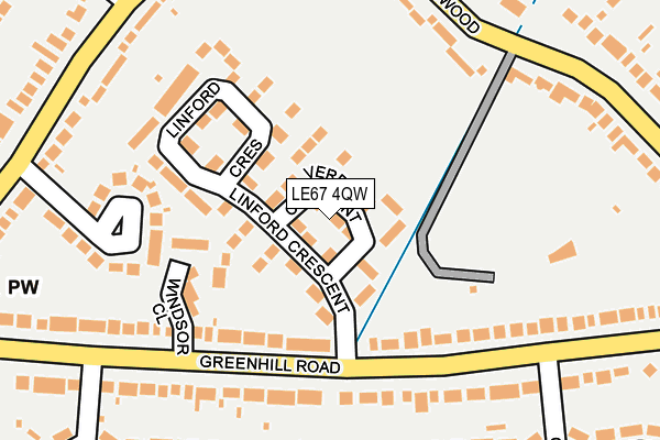 LE67 4QW map - OS OpenMap – Local (Ordnance Survey)