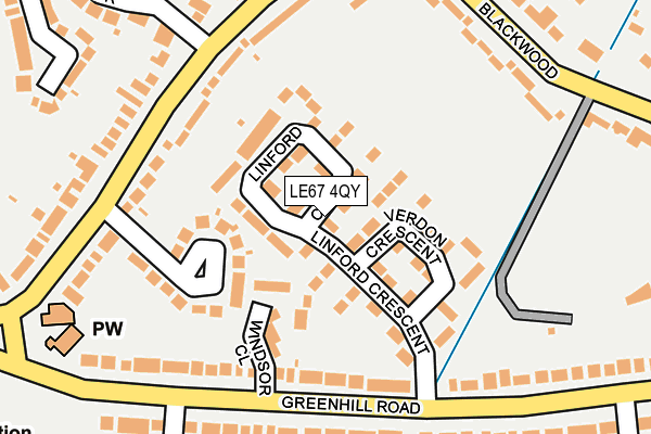 LE67 4QY map - OS OpenMap – Local (Ordnance Survey)